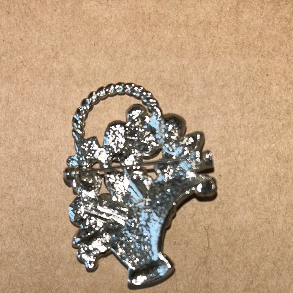 Multicolor Crystal Flower Basket Brooch‎ Pin - Women Jewelry